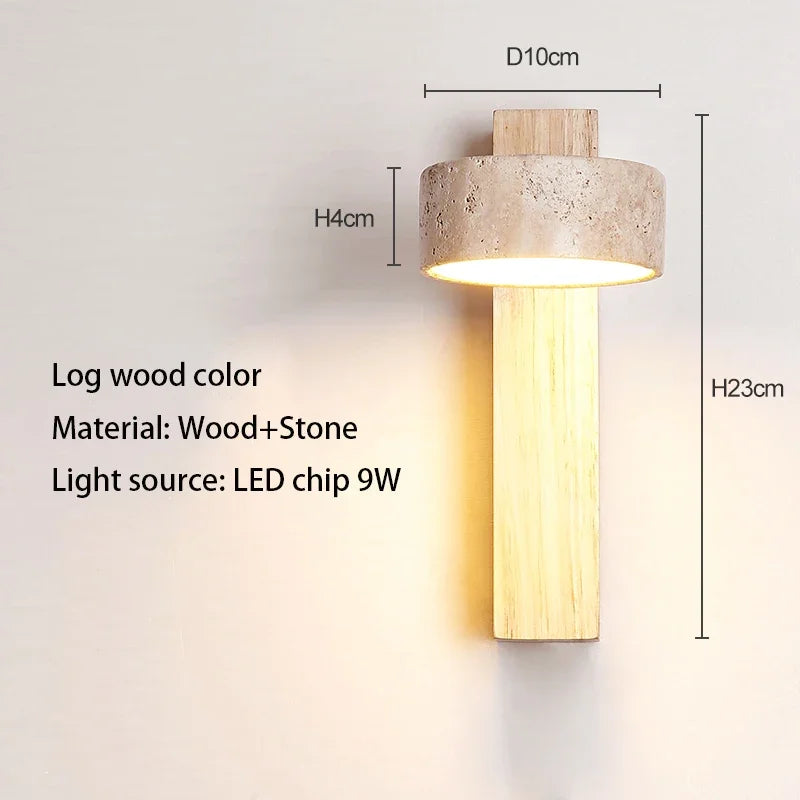 lampe murale moderne minimaliste bois texturé abatjour opaque orientable fixée mur