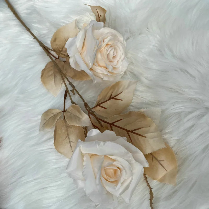 bouquet artificiel roses classique décoration maison table blanc beige noir gris pale rose