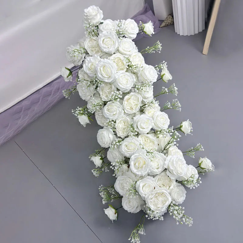 décoration murale fleurs artificielles blanches romantique mariage anniversaire extérieur champêtre