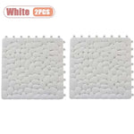 tapis sol antidérapant cailloux gris blanc moderne 30cm 30cm clips geometrique