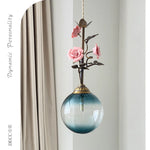 lumière suspendue led rose verre transparent classique floral chambre salon vintage