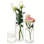 vases transparents modernes verre fleurs artificielles hydroponie bougies 10x20cm 12x30cm