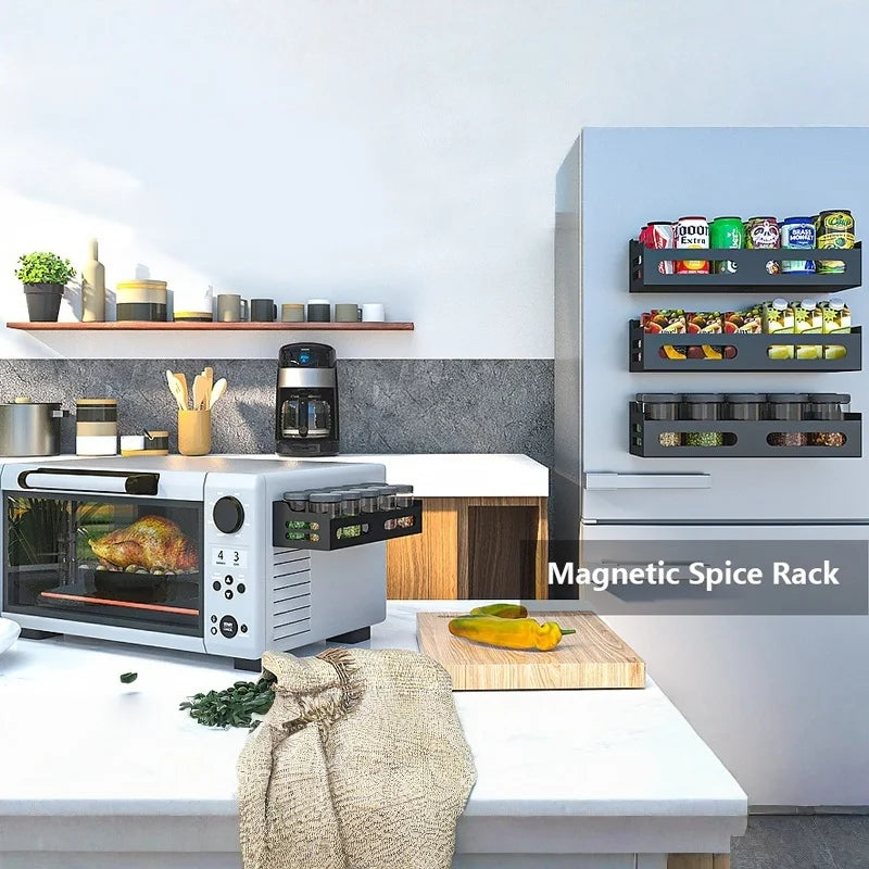 organisateur magnétique réfrigérateur aimants multifonctionnel cuisine supports rangement pots bocaux bouteilles minimalist moderne