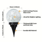 boule lumineuse solaire verre craquelé transparente jaune doré moderne extérieure 20 led ip65