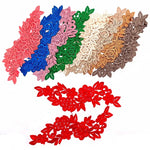 appliques textiles brodées motifs floraux couleurs rouges bleues vertes marrons or coton polyester