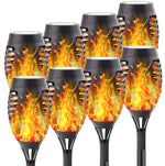 lumière solaire led flamme noire extérieure moderne jardin patio piscine