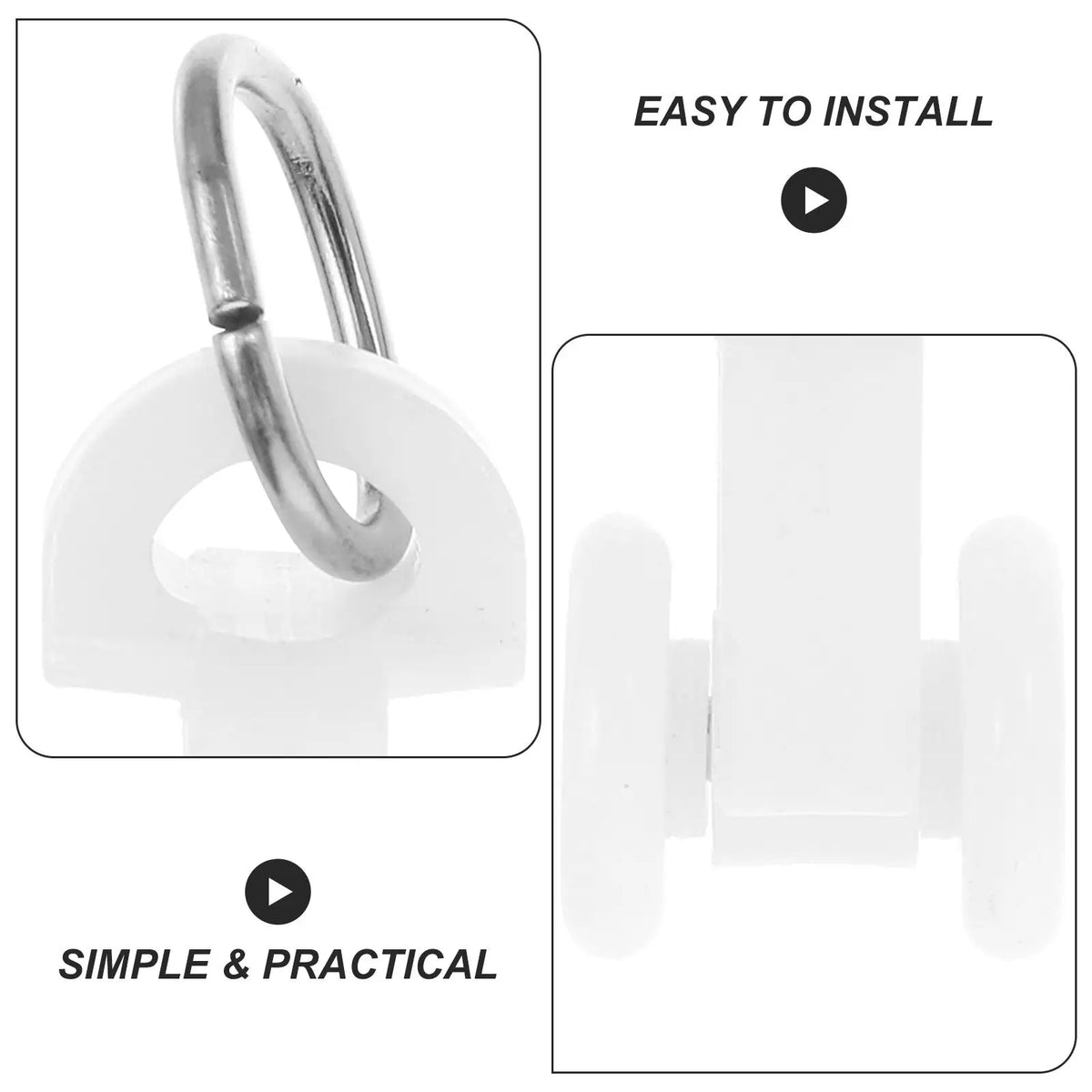 clips rideau blanc modernes pratique glisseurs tringle rideau accessoire rouleau rail rideau fixations