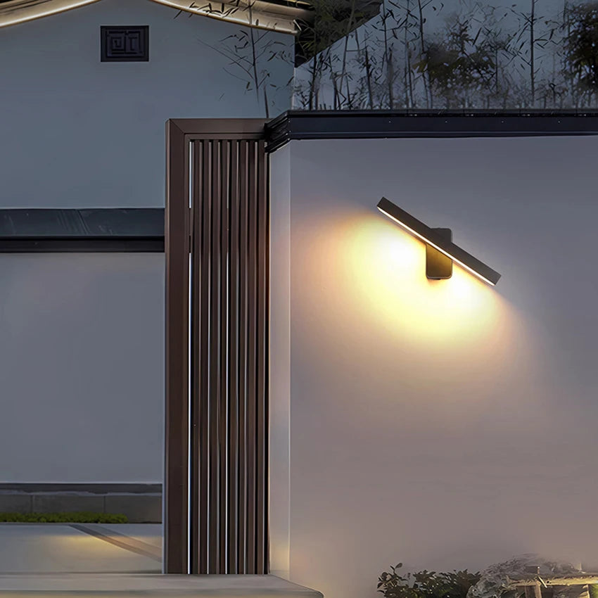 applique murale moderne led ip65 étanche noir 20cm 30cm 40cm 50cm