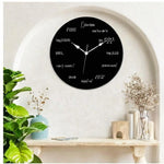 horloge murale formules mathématiques noire décor moderne sans tic tac chambre salon