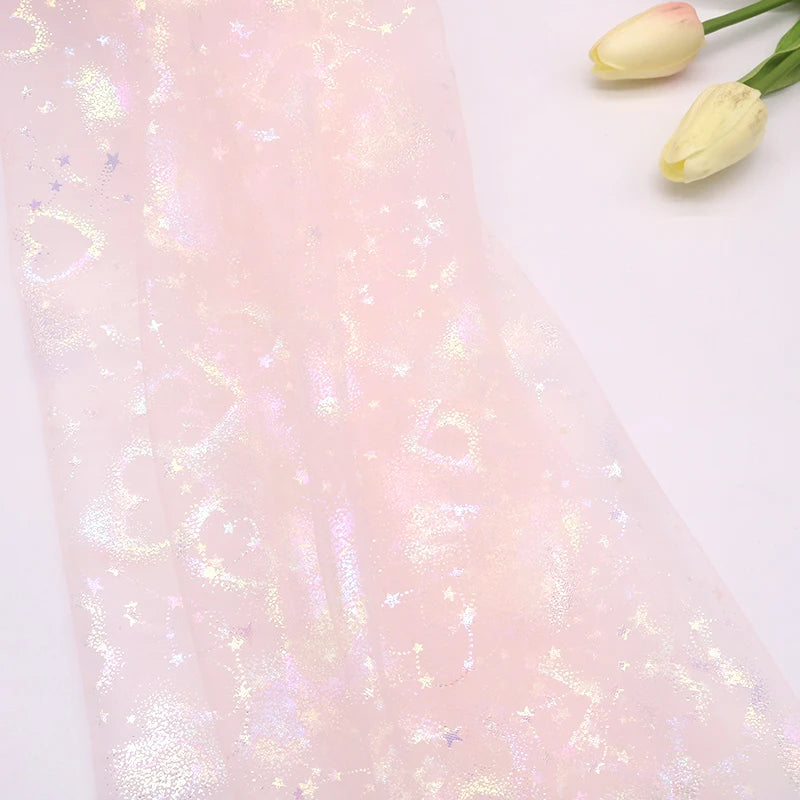 tulle rouge étoiles paillettes tulle violet coeurs nylon transparent décoratif 150cm événement mariage anniversaire