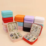 boîtes bijoux réutilisables simili cuir couleurs moderne fermeture glissière poche élastique crochets colliers rouleaux