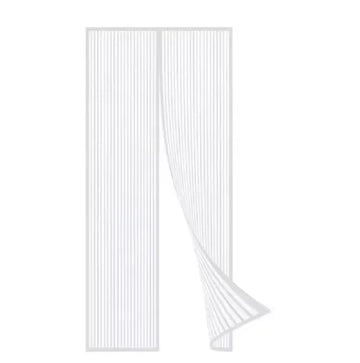 rideau porte magnétique noir blanc maille fine transparent moderne velcro clous