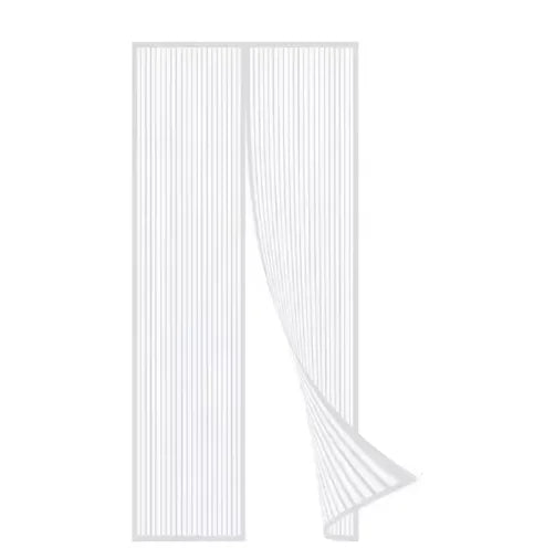 rideau porte magnétique noir blanc maille fine transparent moderne velcro clous