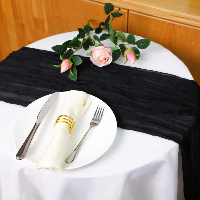 nappe plissée vert olive élégante table noël fête semi transparent