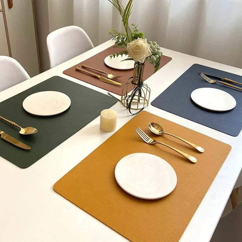 tapis table moderne couleur bleu rouge vert beige rose uni respectueux environnement 43x30cm