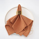 serviettes coton orange rose gris beige table classique réutilisables festive fourchette couteau