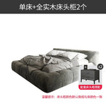 lit moderne velours gris chambre coucher bois minimaliste italien 1800mm