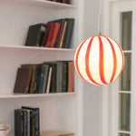 Suspension lumineuse moderne rayées horizontales blanc rouge verte pince dorée chambre salon étude