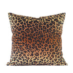 taie d'oreiller tigre léopard feuilles tropicales moderne housse coussin velours noir moutarde décoration salon