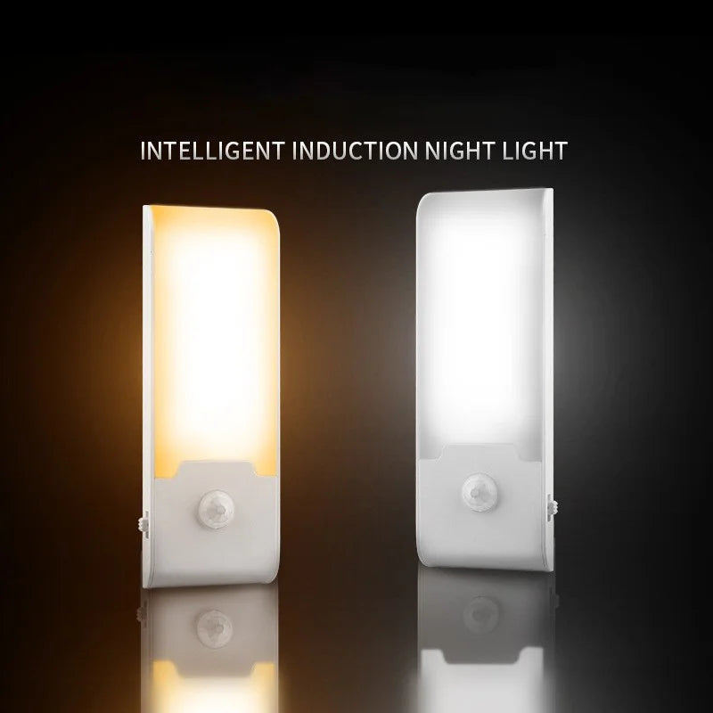 lampe nuit capteur mouvement rechargeable adhésif blanc moderne flux lumineux minimaliste