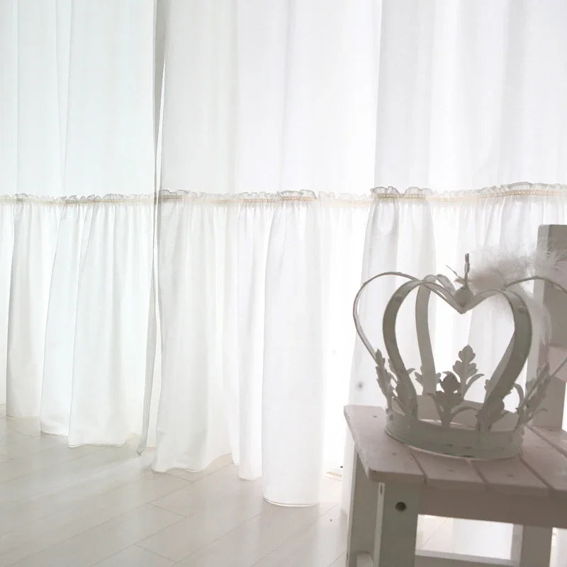 rideau dentelle blanc classique romantique fenêtre moderne erotique fronces