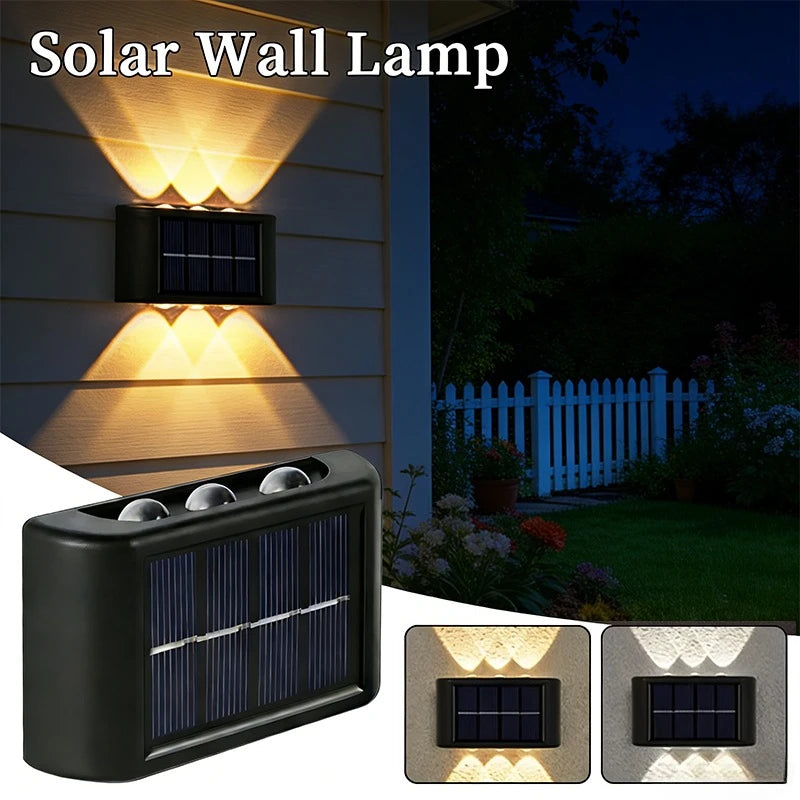 lampe murale solaire led noire moderne adhésive extérieure jardin decoration