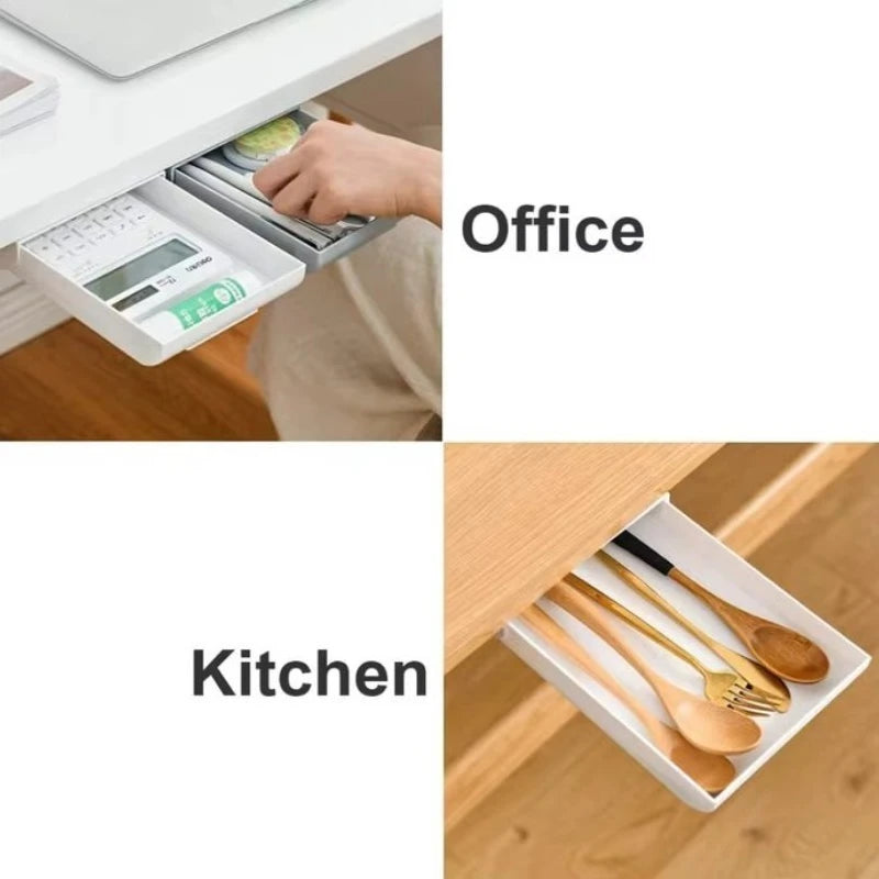 boîte rangement tiroir adhésive blanche moderne organisateur imperméable plastique