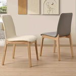 chaises salle manger moderne bois PU gris clair vert menthe rouge brique blanc minimaliste