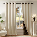 rideau moderne beige opacité 100% polyester fenêtre plate chambre coucher isolation thermique
