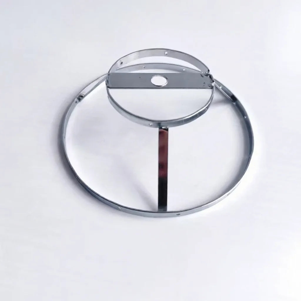 support lampe moderne minimaliste structure circulaire argenté doré barres horizontales verticales opacité fixations invisibles