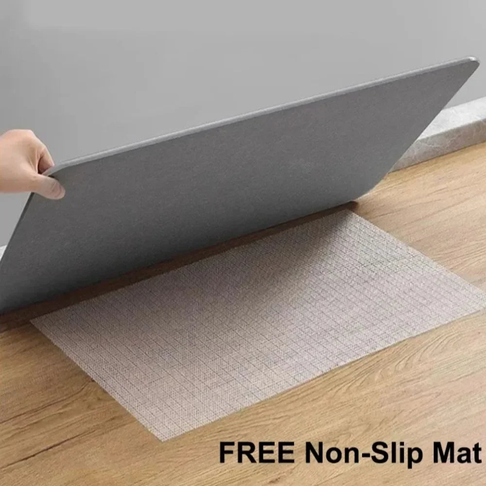 tapis bain pierre diatomite moderne gris légerement rugueux respectueux environnement rapide absorption antidérapant