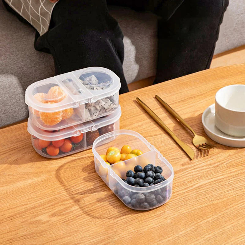 boîtes rangement fruits transparentes modernes clips poignées multifonctionnelles
