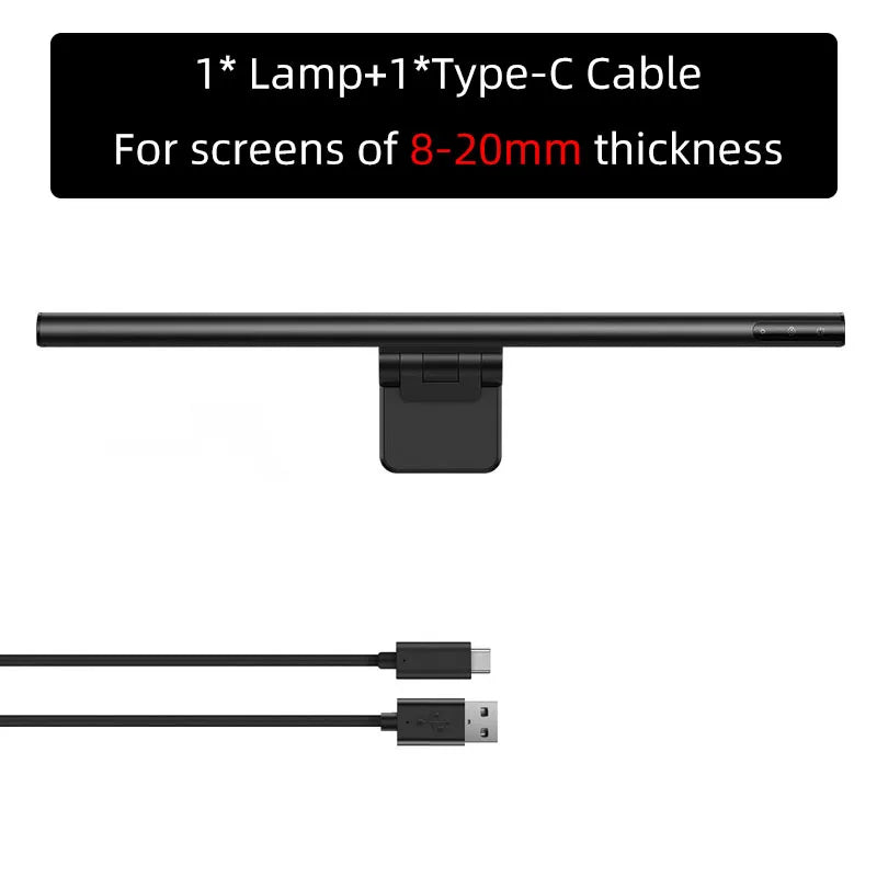 lampe écran led usb moderne sans ombre clip noir reading light
