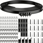 rails rideau flexible noir blanc rouleaux crochets supports vis ancrages plâtre moderne fonctionnel