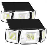 projecteur solaire extérieur moderne capteurs mouvement panneau solaire large angle ip65 led blanc noir