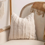 taies d'oreiller géométriques polyester non toxique boho chic fixations beige texturées maison hospitalière