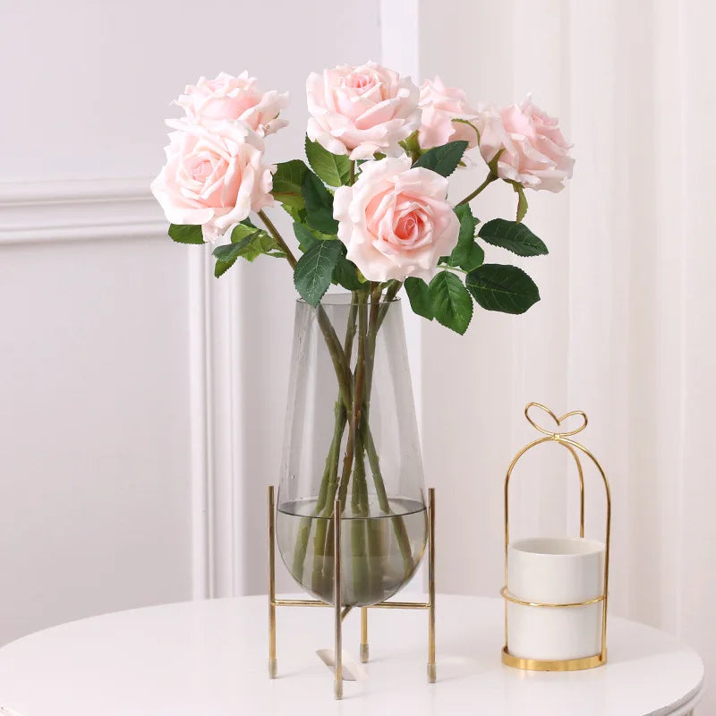 fleur artificielle rose réaliste décoration maison mariage anniversaire baby shower rouge blancheclair