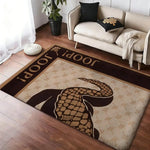 tapis salon moderne motif serpent écailles beige marron foncé épais doux décoratif intérieur luxe