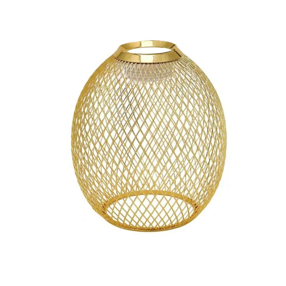 lampe suspendue moderne fer maille géométrique blanc noir doré opaques