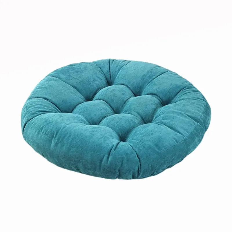 coussin rond velours bleu turquoise anti décubitus polyester doux moderne adultes