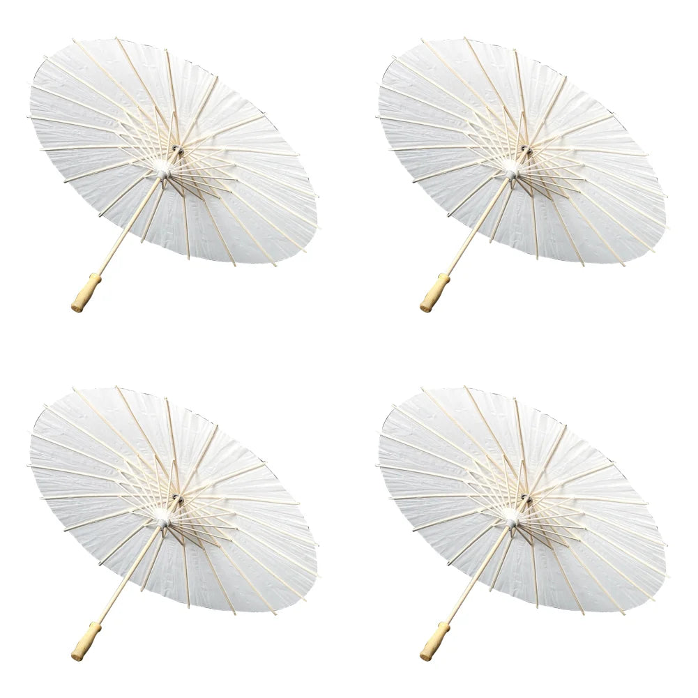 parapluie traditionnel blanc sans motif opacité vintage poignée bois résistant soleil