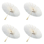 parapluie traditionnel blanc sans motif opacité vintage poignée bois résistant soleil