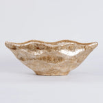 bassin decoratif moderne blanc beige ondule texture brillante vase decoratif simple