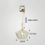 lampe suspendue moderne transparente chaîne dorée ampoule incluse flux lumineux variable certifications multiples sécurité