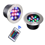 Spot LED argenté moderne télécommande éclairage extérieur IP67 12W 18W 9W