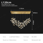 lampe suspendue contemporaine élégante dorée feuilles stylisées lumière blanche translucide 3000k 4000k 6000k