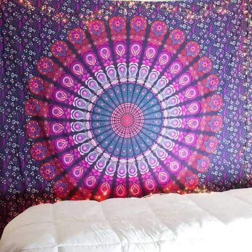tapisserie murale bohème mandala fleurs ethnique décoration intérieur salon tissu décoratif hippie vintage