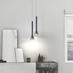 Lampes suspendues modernes cylindriques cloche noir blanc minimaliste chambre salon étude
