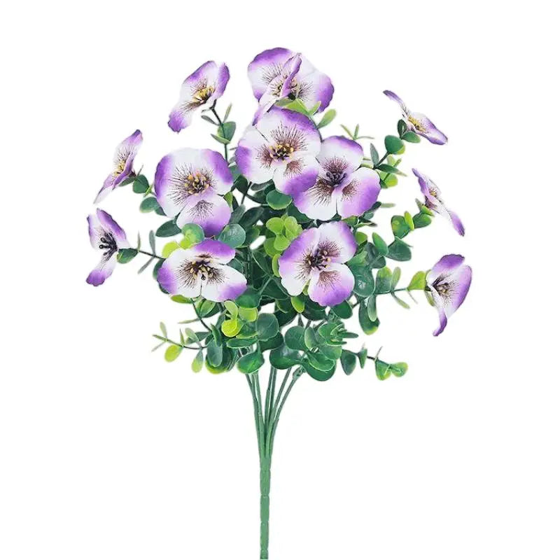 fleurs artificielles violettes oranges jaunes roses blanches décoration intérieure moderne pendaison fête