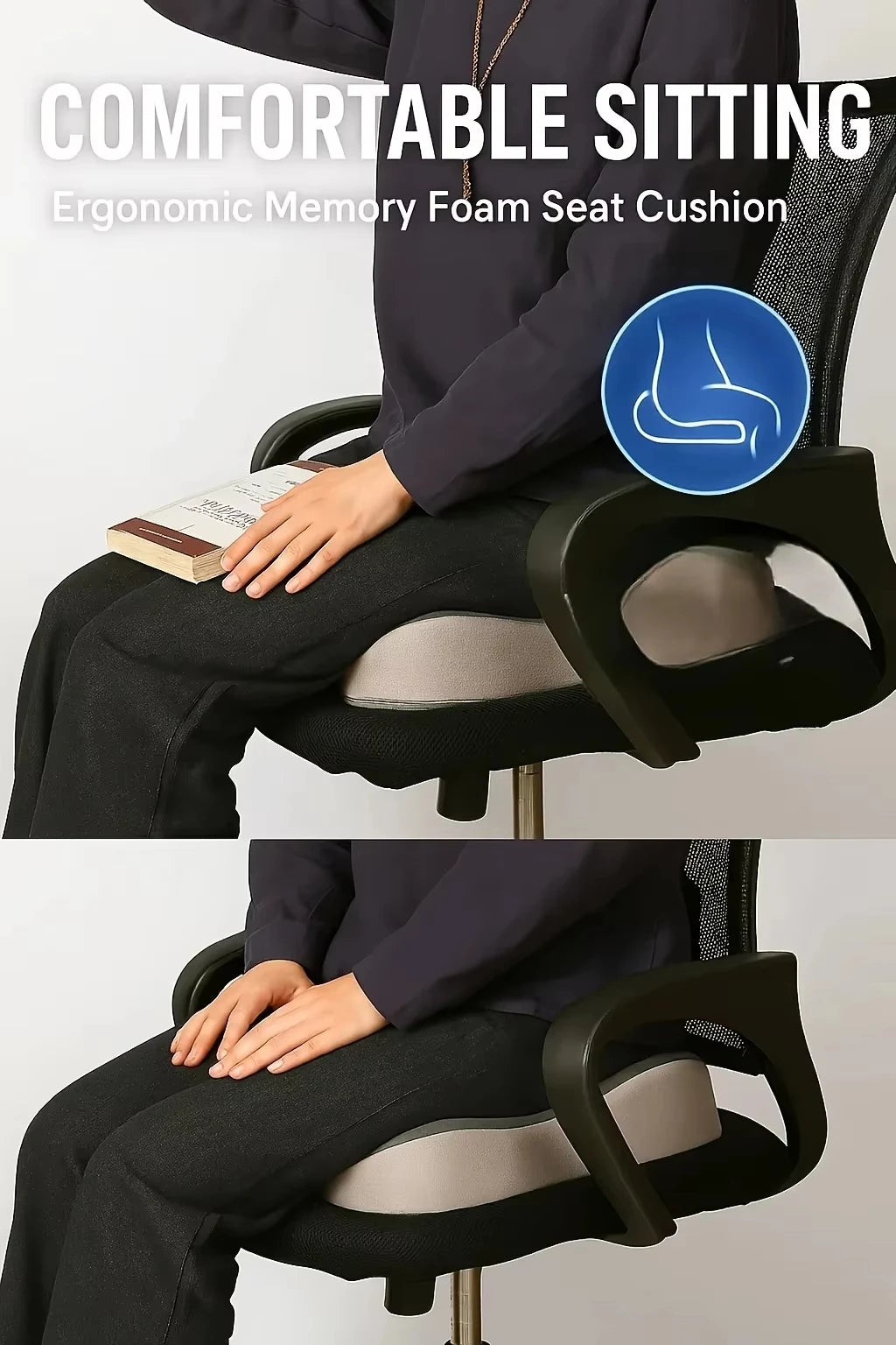 coussin ergonomique mousse mémoire forme polyester gris contemporain anti dérapant doux tactile